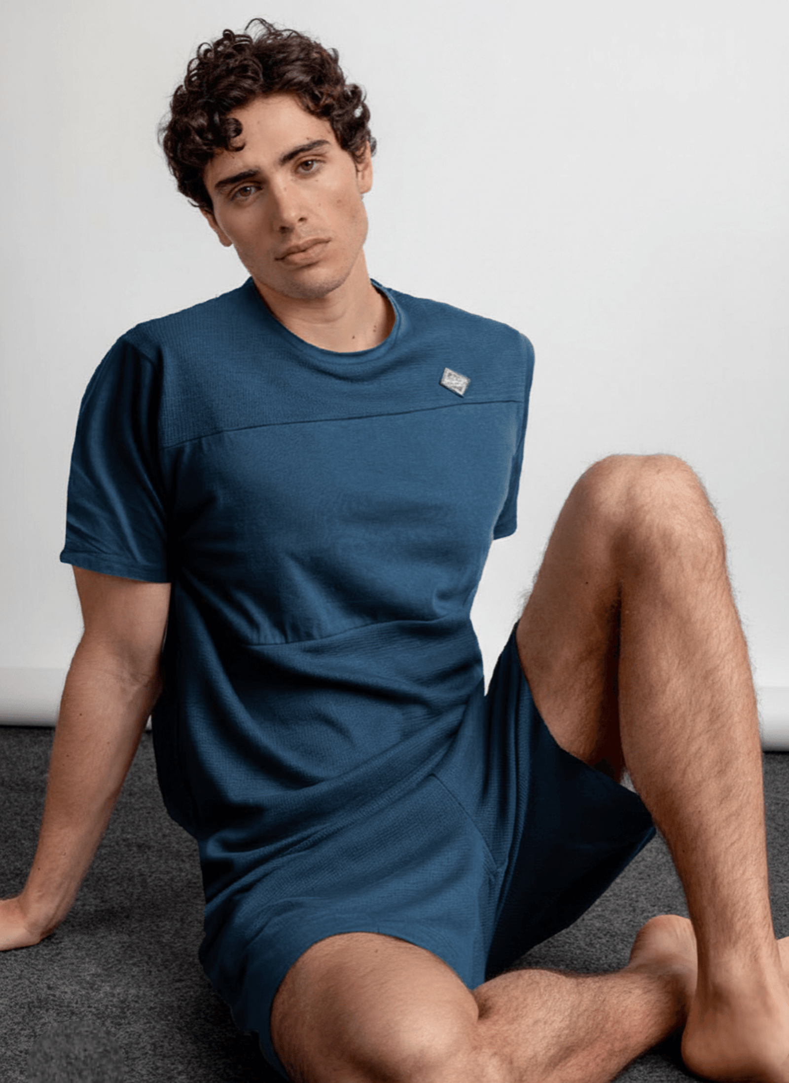 Honey Comb Korte Pyjama Heren (Blauw)